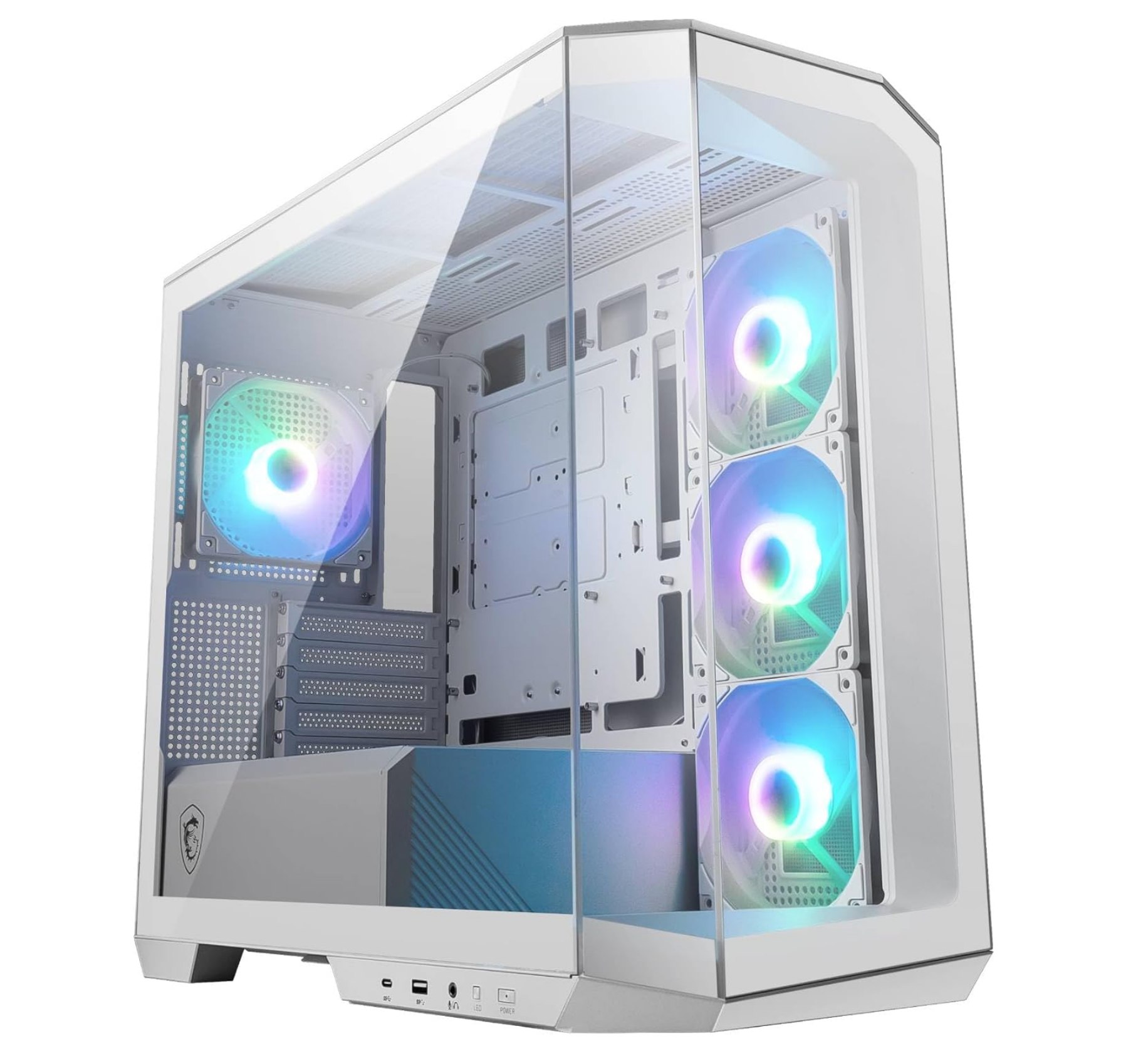 Msi Mag Pano M100L Pz White Torre Gaming Micro-Atx. Panel Panorámico De Cristal