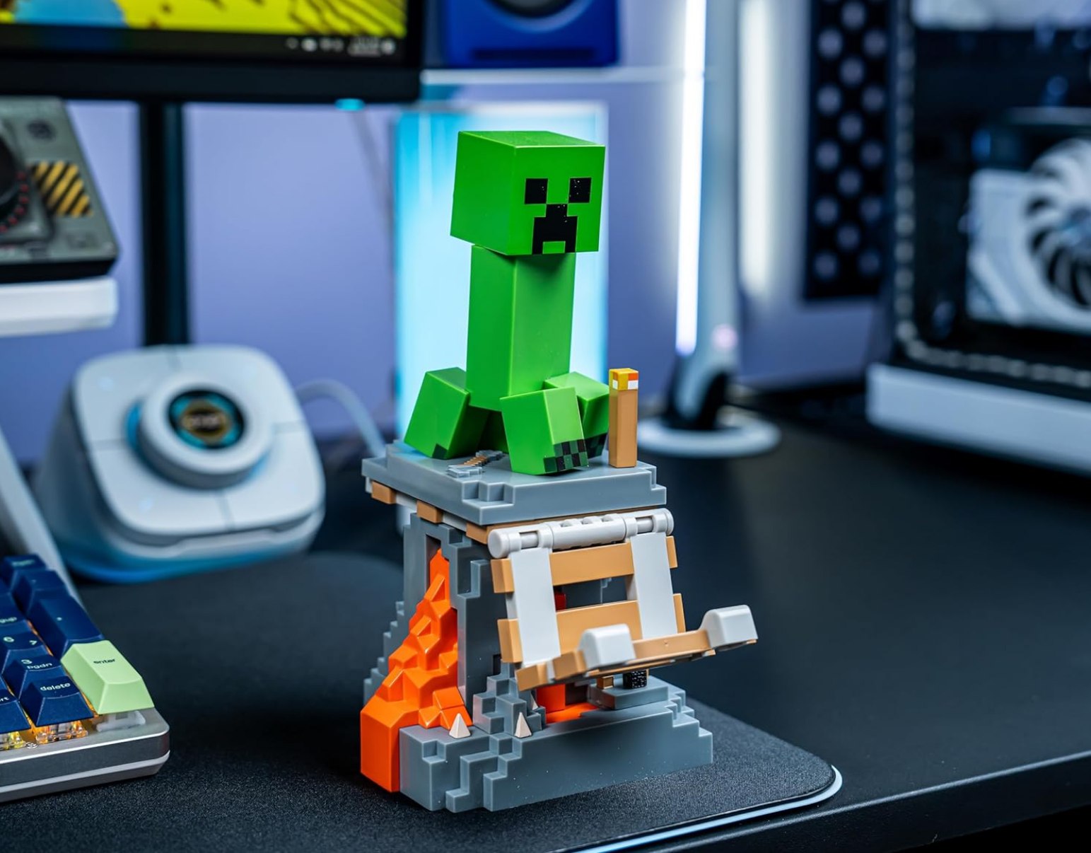 Cableguys Minecraft Creeper Soporte para Mando y Móvil. Figura oficial de Minec