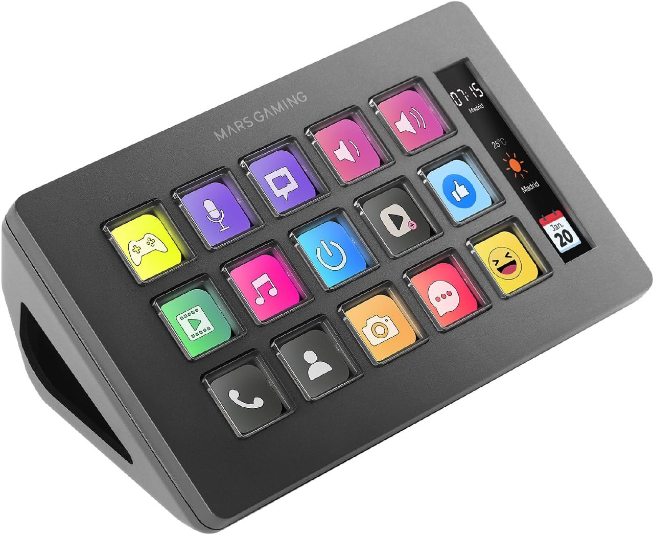 Mars Gaming MSD-One Control Deck Slim 15 Teclas LCD. Control deck con 15 teclas