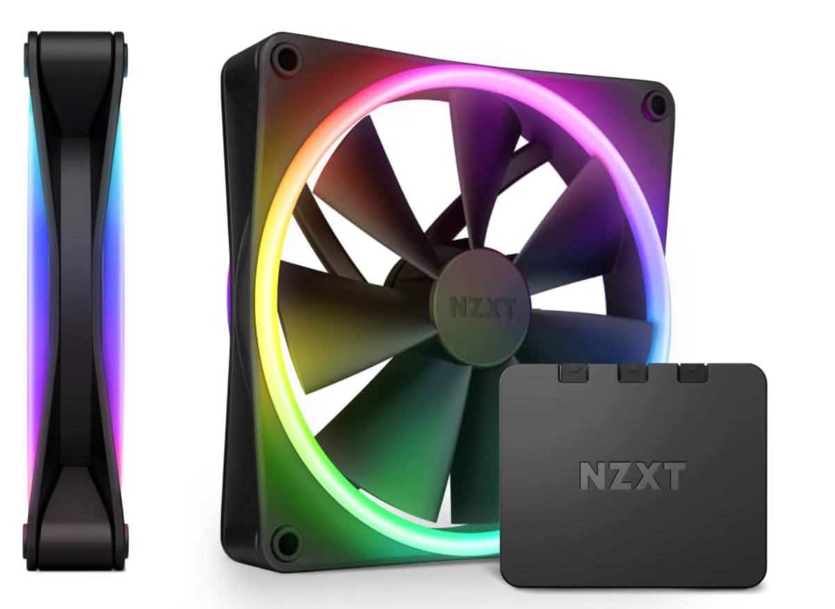 Pack 2 Ventiladores NZXT F140 RGB Duo 140 mm con Controlador. 20 LEDs direcciona