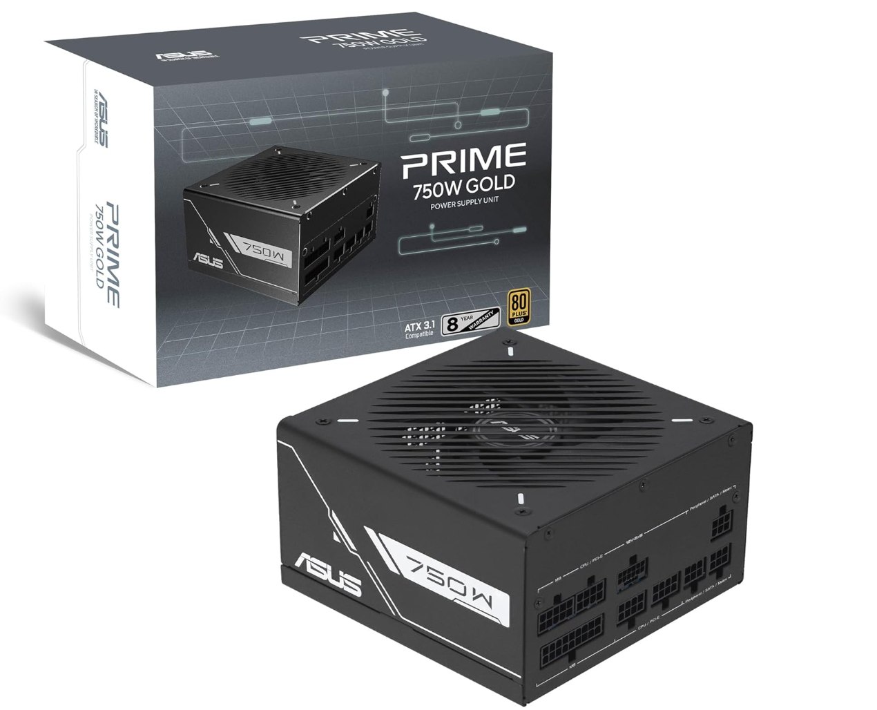 ASUS Prime 750W Gold Black Fuente de Alimentación Modular. 80 Plus y Cybenetics