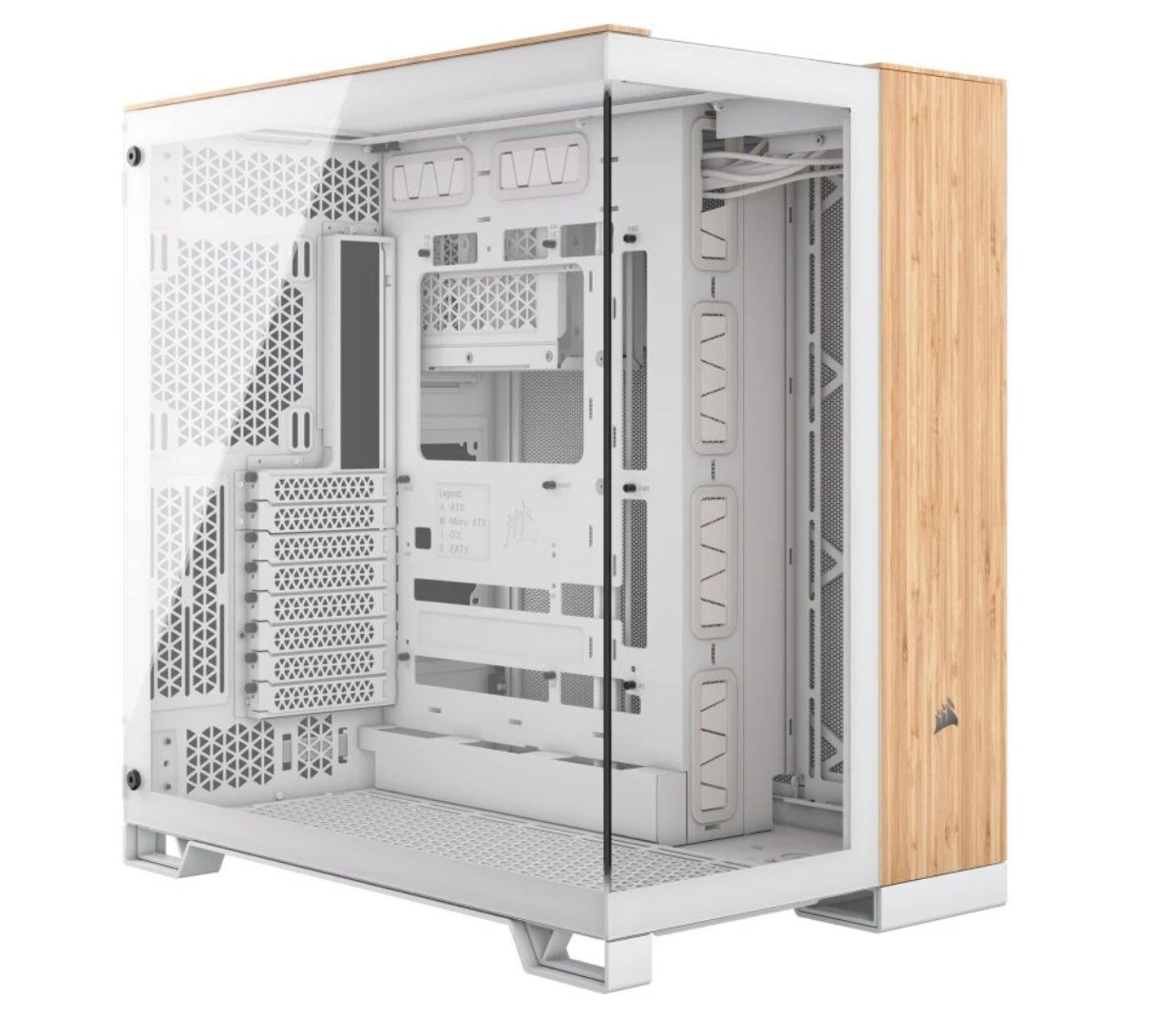 Torre PC Corsair 6500X Semitorre ATX Doble Cristal Templado USB-C Blanco Bambú
