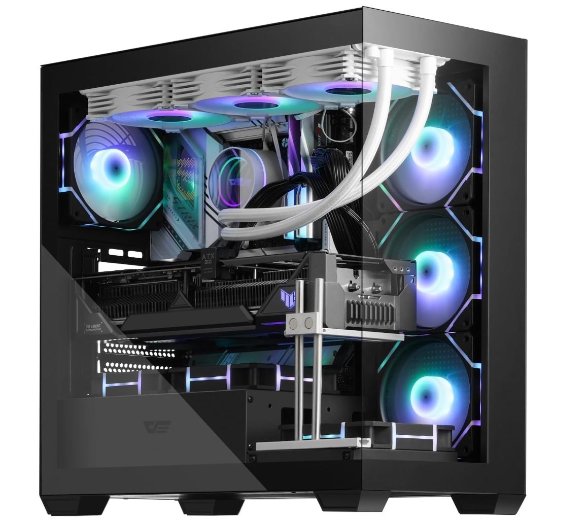 darkFlash DS900 Caja PC Torre Media ATX Vidrio Templado. Panel de vidrio templad