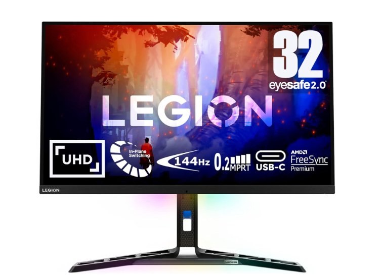 Lenovo Legion Y32p-30 Monitor Gaming 31.5" 4K UHD. Panel IPS 144Hz, 0.2ms MPRT