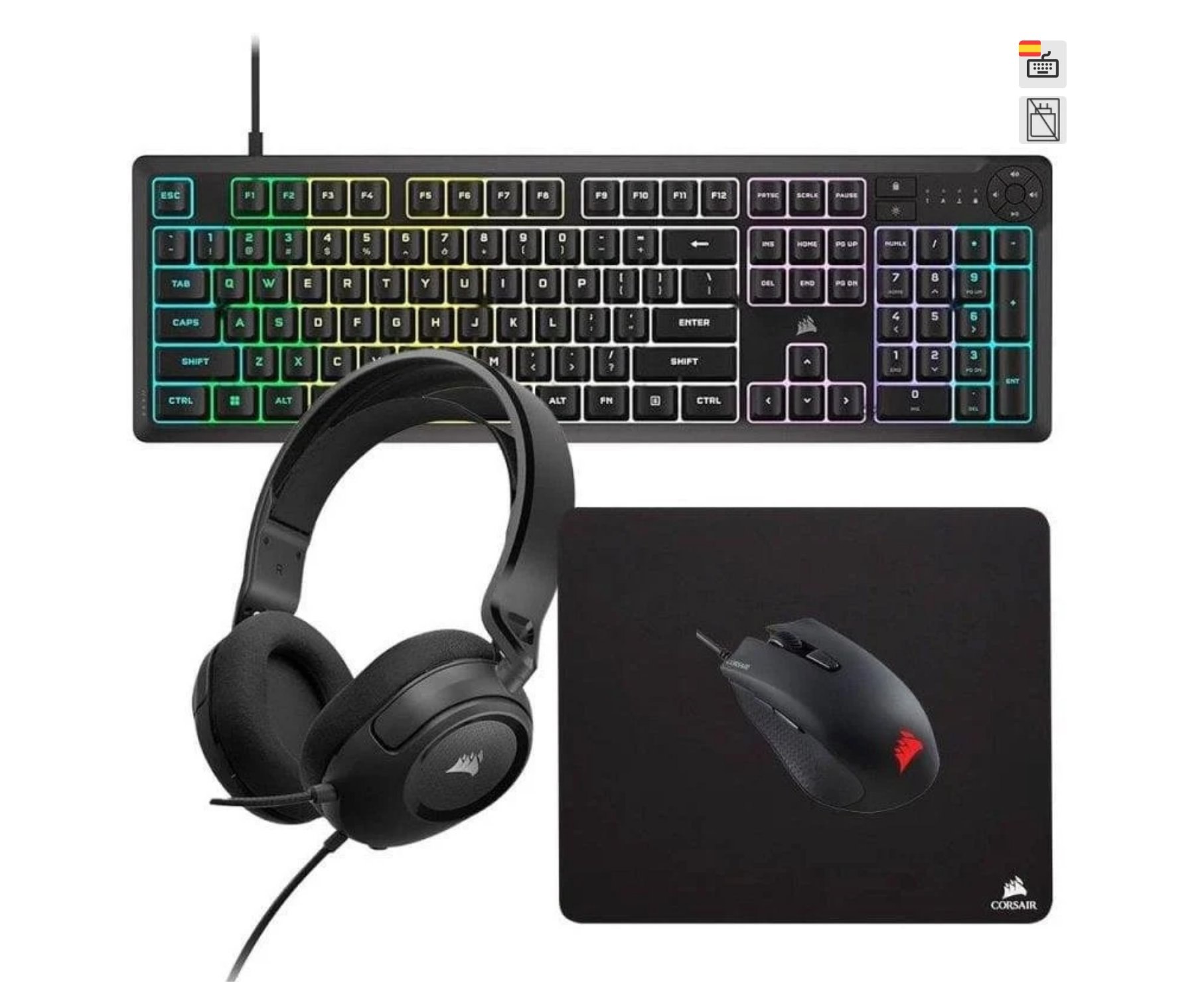 Corsair Gaming Bundle K55 Core RGB + Harpoon RGB Pro + MM100 + HS35 v2. T