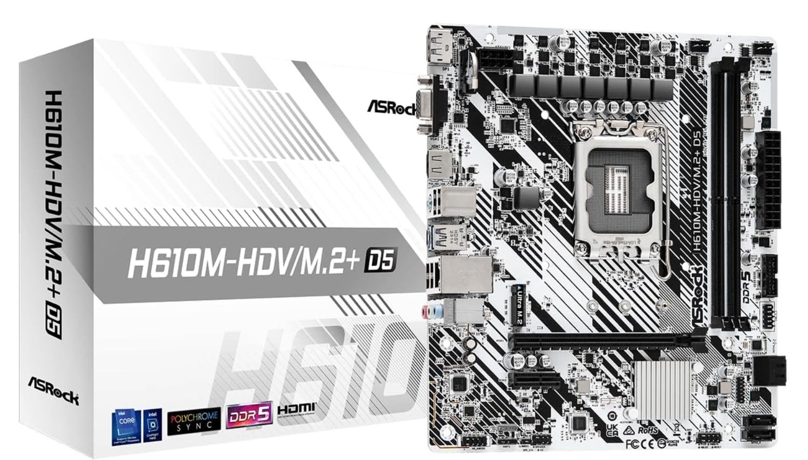 ASRock H610M-HDV/M.2+ D5 Placa Base Micro ATX. Chipset Intel H610, LGA 1700, com