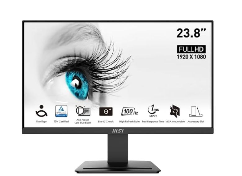 MSI Pro MP2412DE Monitor 23.8" FHD 100Hz. Panel VA, 100Hz, 1ms MPRT. Filtro de l