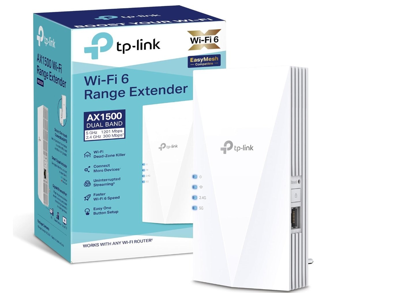 TP-Link RE500X Repetidor WiFi 6 AX150. Tecnología WiFi 6 con puerto Gigabit Eth