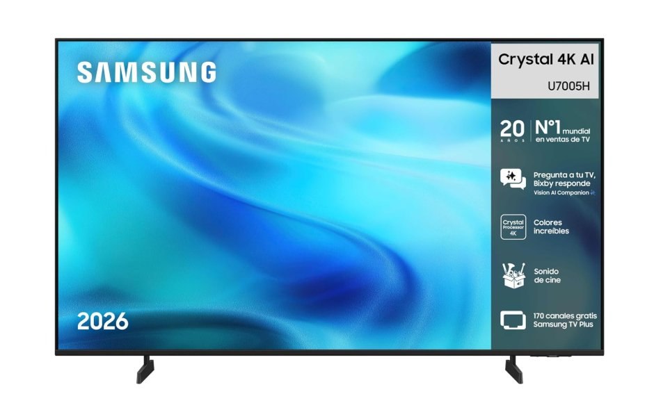 Samsung U7005H TV 43" Crystal UHD 4K Smart TV. Crystal Processor 4K con colores
