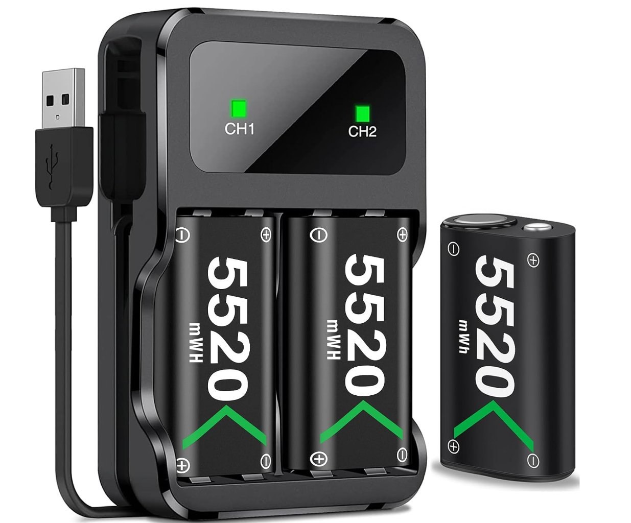 Elegamefy Batería Recargable Mando Xbox 3 ud. Compatible con Xbox One, One X/S/