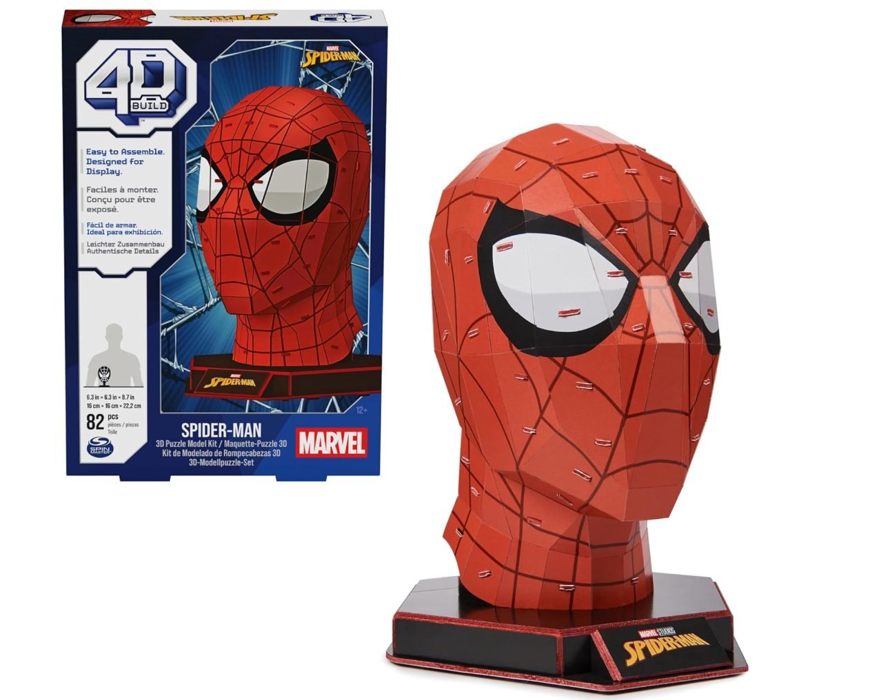 4D Build Spider-Man Maqueta Puzzle 3D 82 Piezas. Piezas troqueladas resistentes