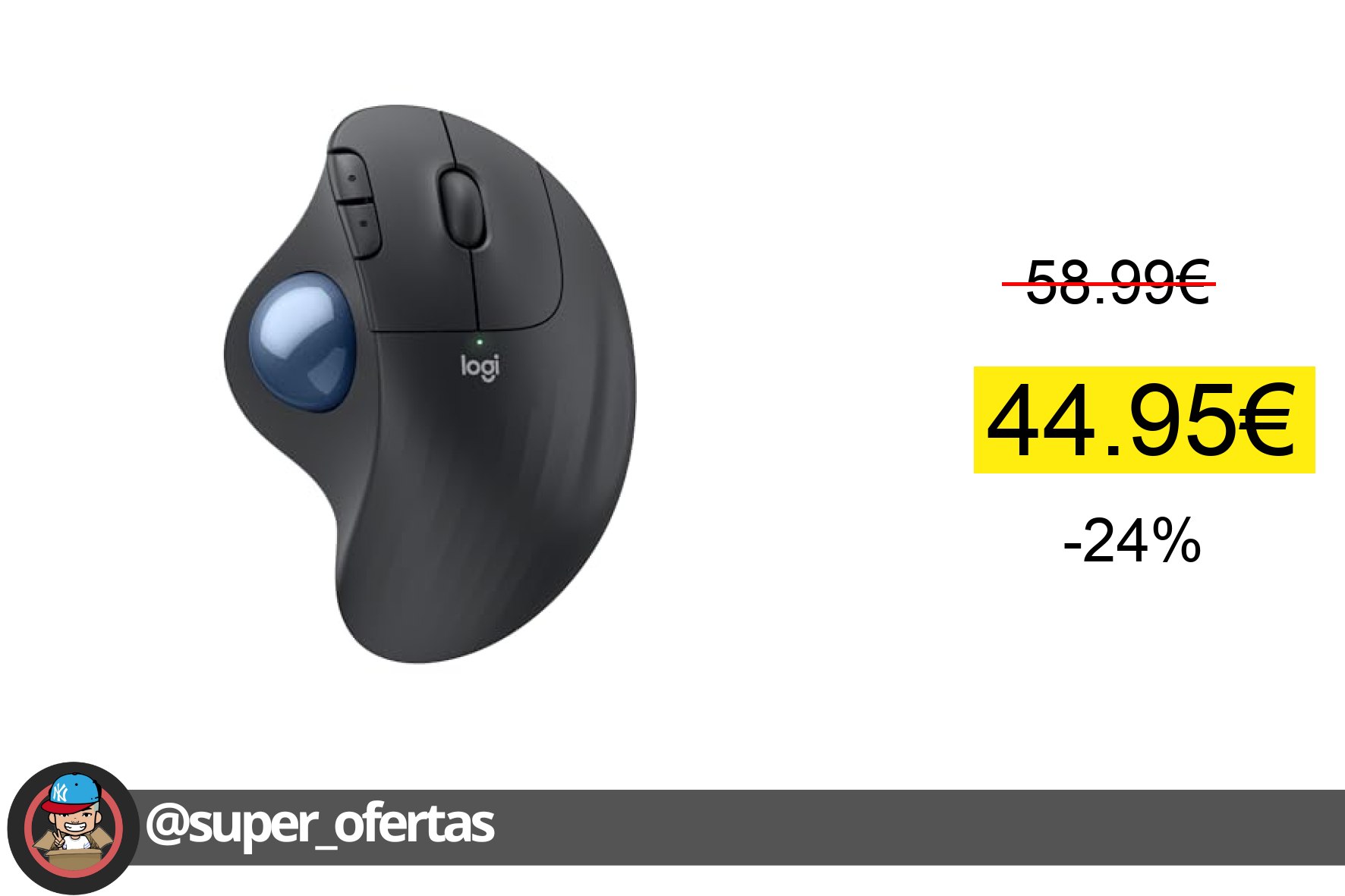 〽 Logitech Ergo M575S ratón con trackball inalámbrico, ratón ergonómico inalámbrico con Bl