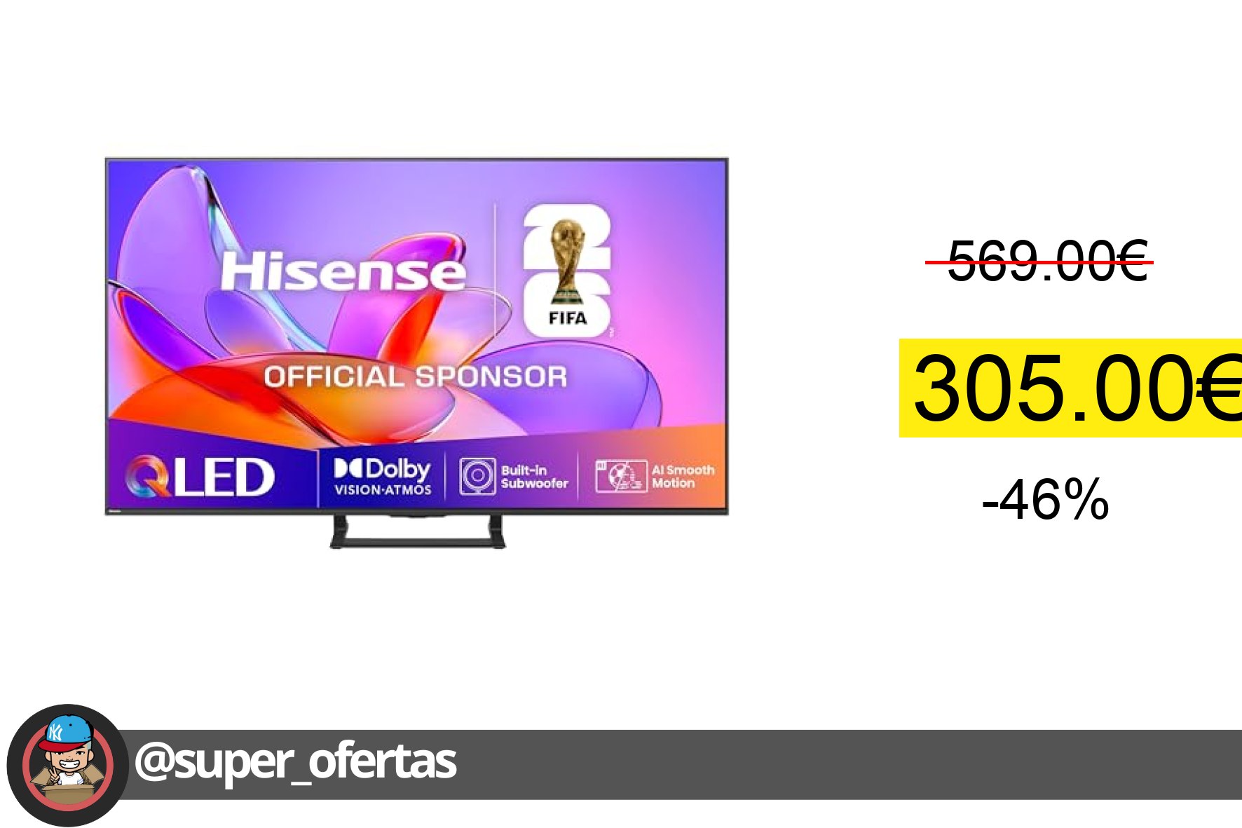 Hisense 50A7Q, QLED Smart TV 50 Pulgadas