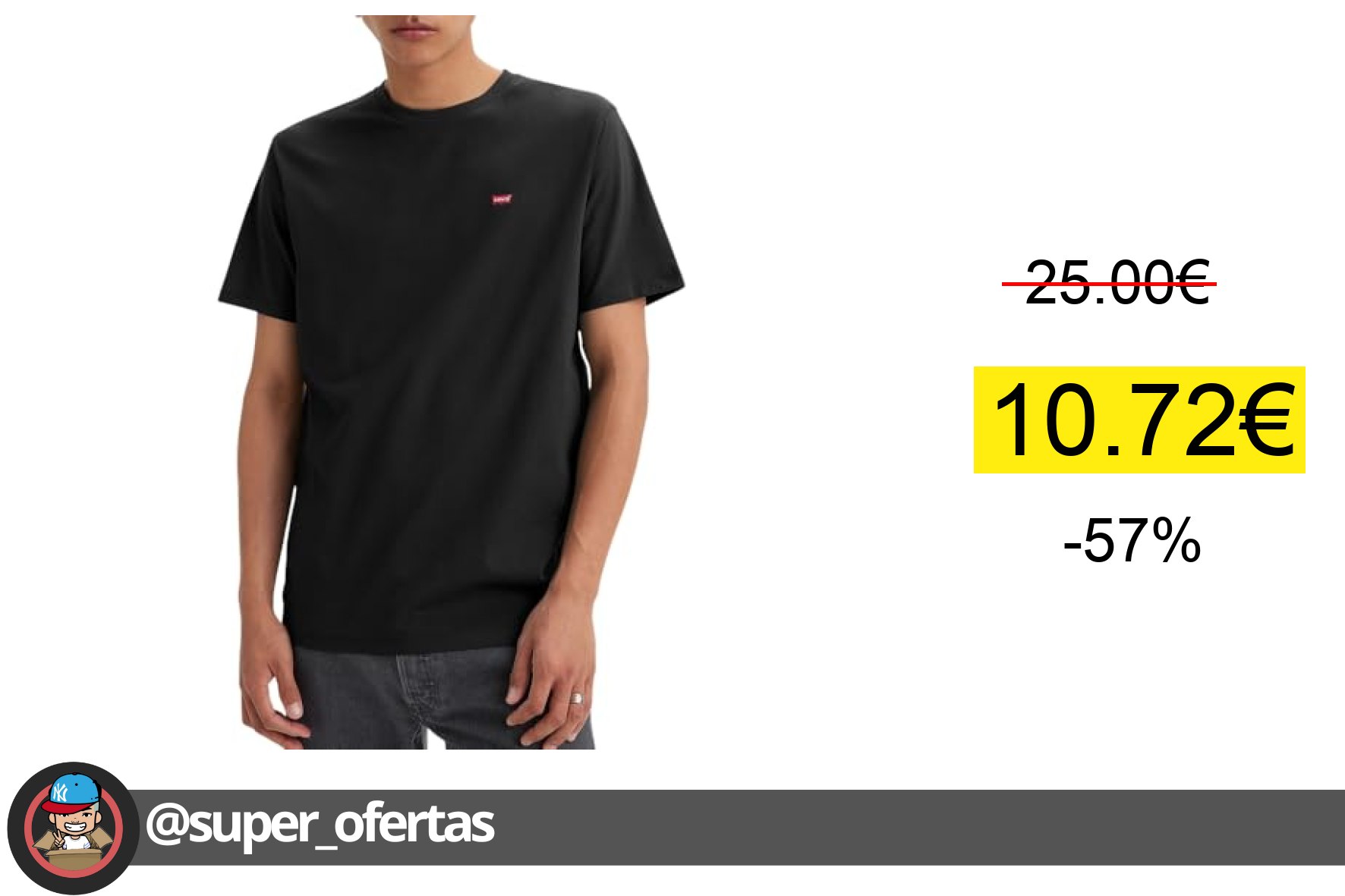 〽 Levi's Ss Original Housemark Tee Camiseta, Stonewashed Black, XXL para Hombre 's