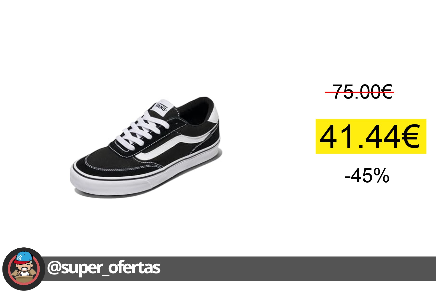 〽 Vans Hombre Brooklyn LS Zapatilla Suede and Black and White 42 EU Calzado