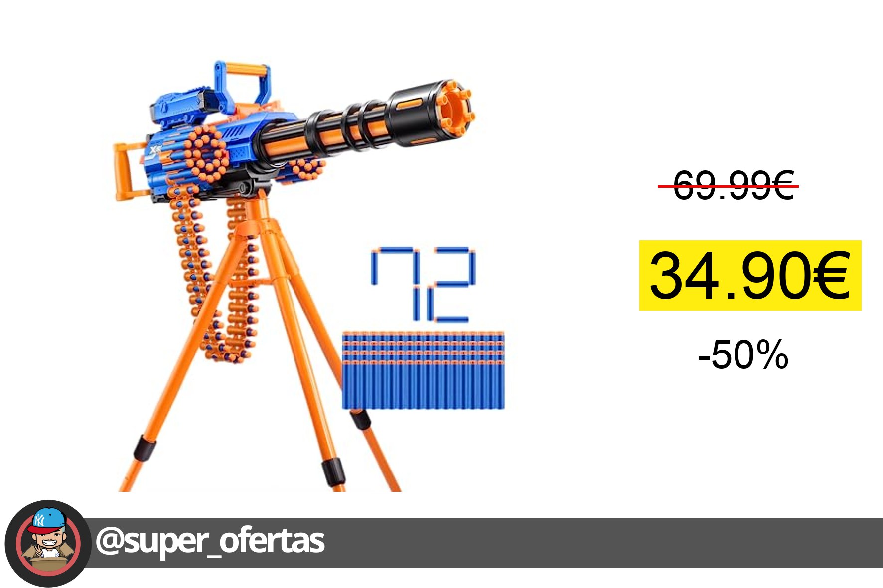 〽 X-Shot Insanity Rage Fire - Blaster con Pilas con 86 Dardos de Espuma, cinturón de munición