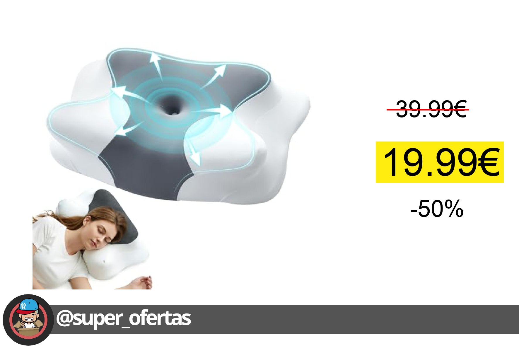 Cuponazo 〽 motomoyo Almohada Cervical de Espuma Viscoelástica Ergonomica, Multifu