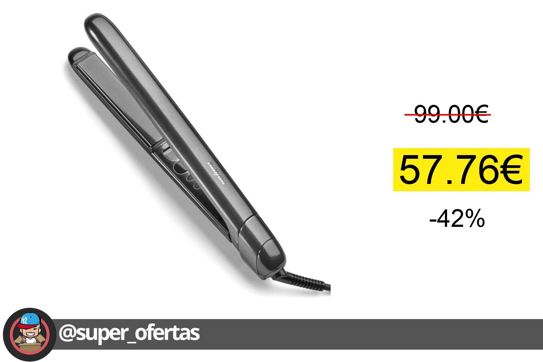 〽 BaByliss Titanium Shine Plancha de Pelo - NUEVO 2025, Tecnología de Deslizamiento Suave en T