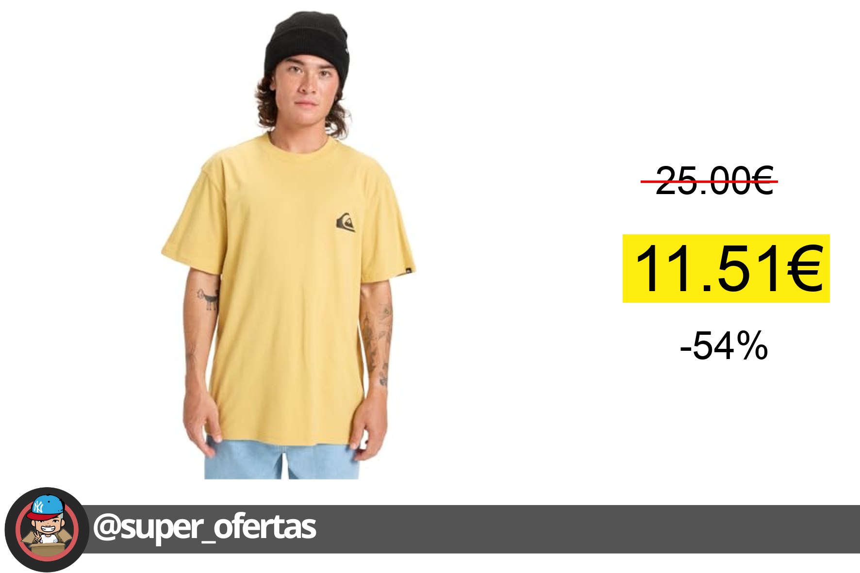 Quiksilver EV - Camiseta Amarillo M