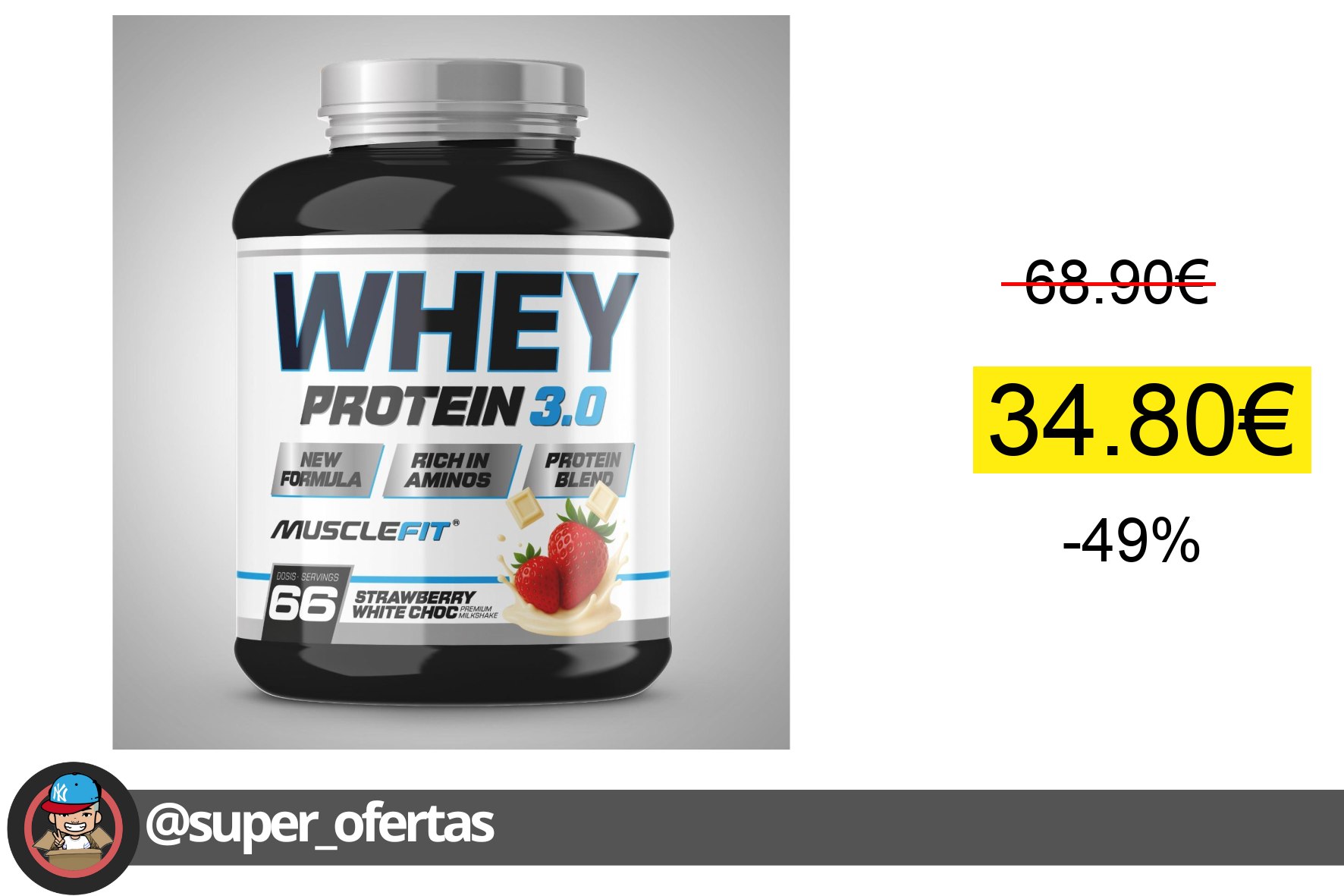 Cuponazo WHEY 3.0 BLEND PROTEIN de MuscleFit