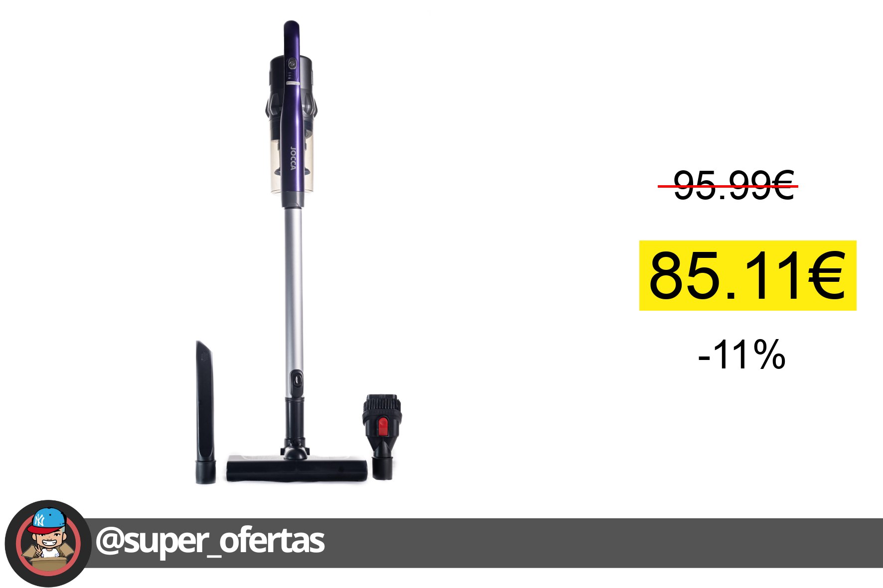 Cuponazo: Aspirador Jocca, tipo escoba y de mano, sin cables