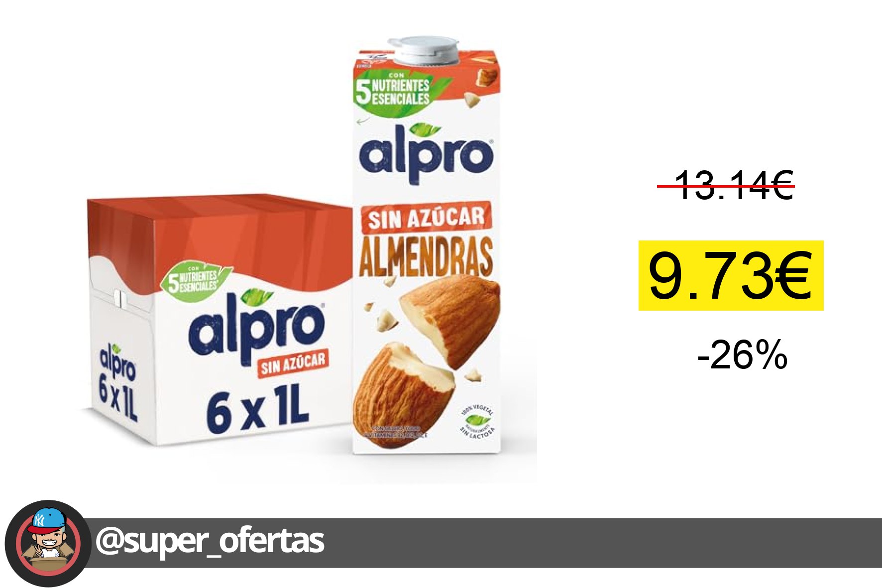 Alpro Bebida Vegetal de Almendras sin Ázucar
