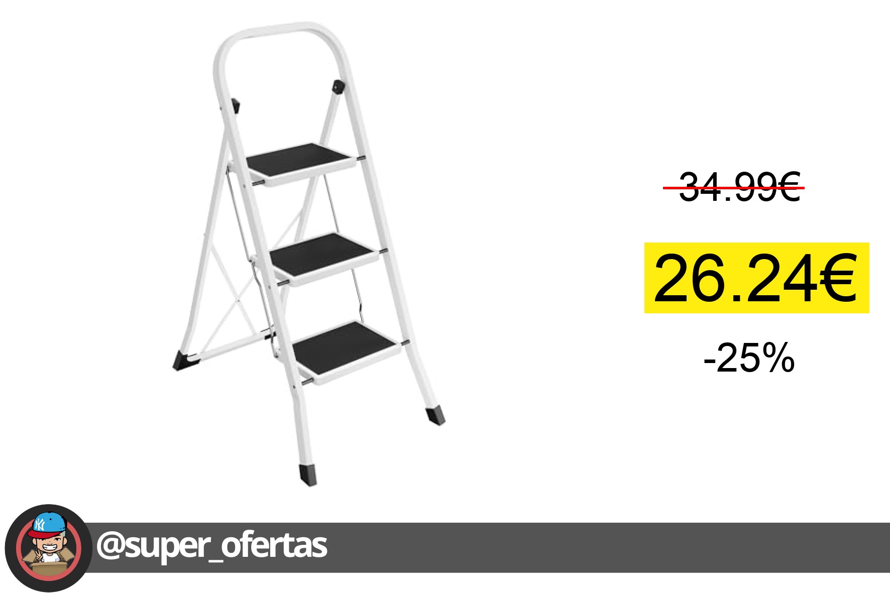 Escalera de tijera plegable y segura