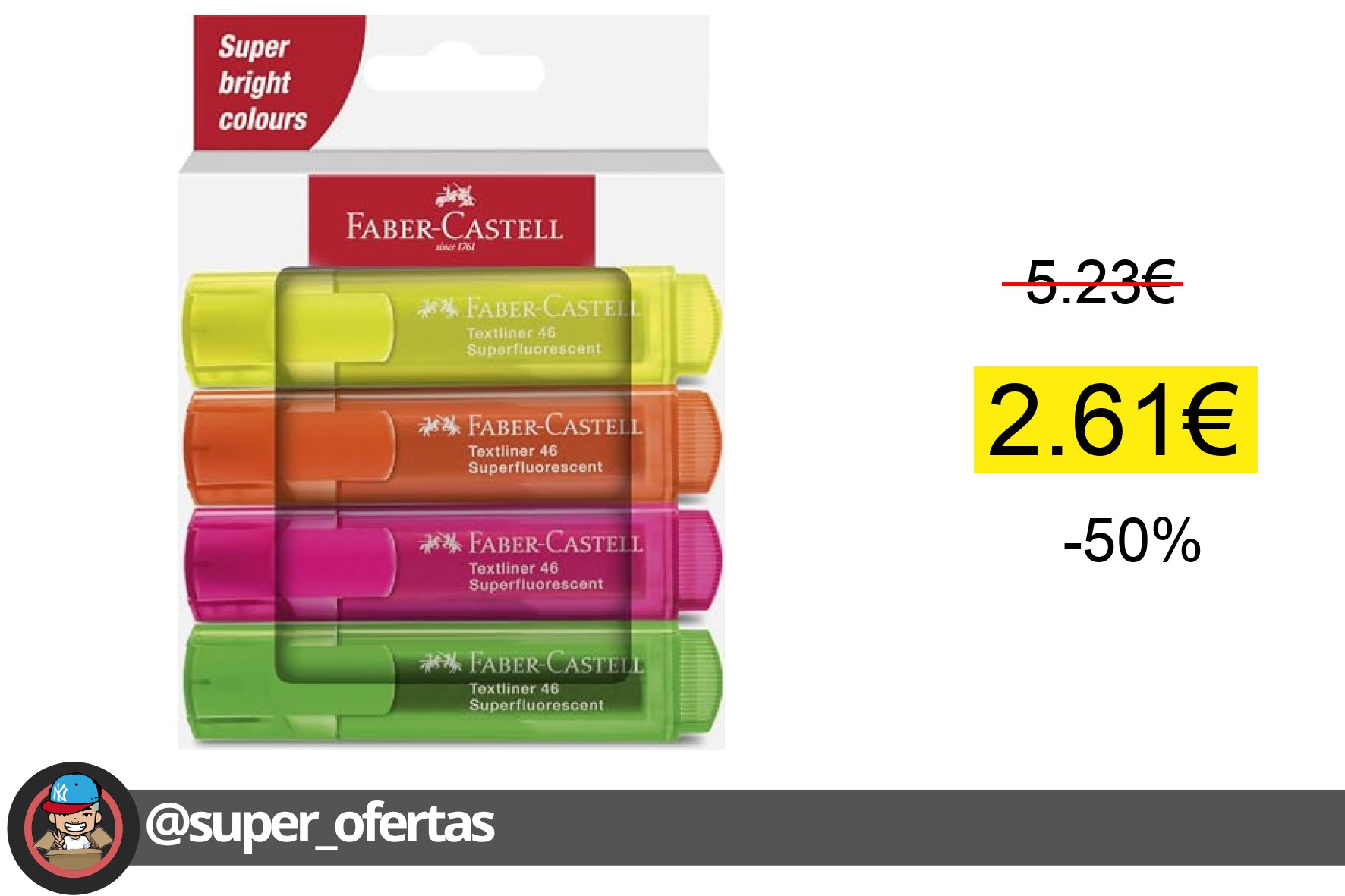 Faber-Castell Pack de 4 Subrayadores Textliner Neon