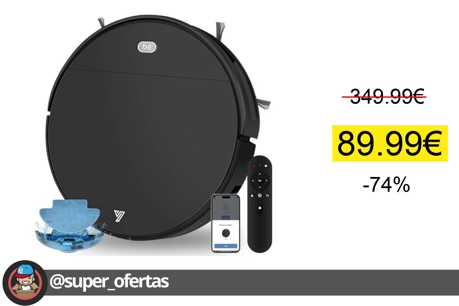 Robot Aspirador y Fregasuelos 2en1 Ultra Sottile