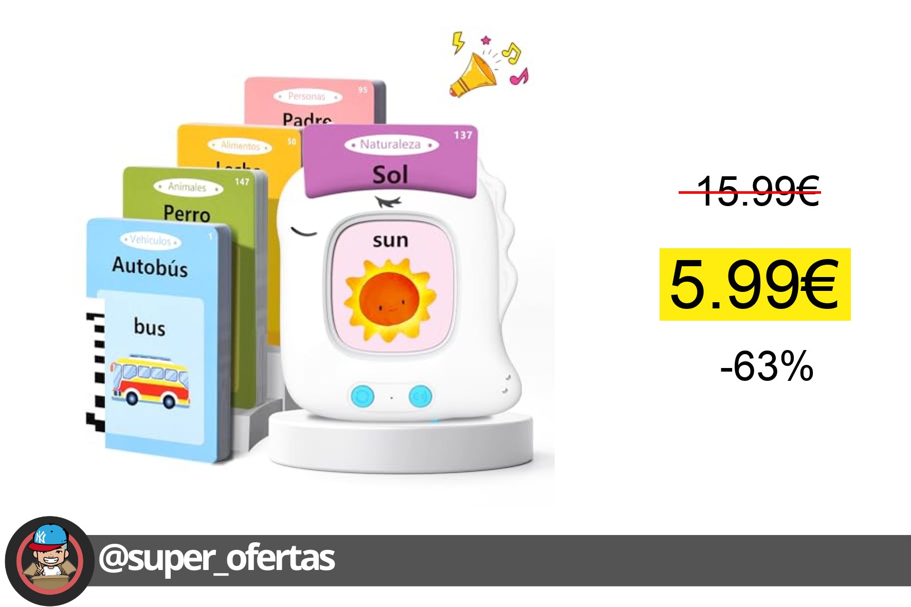 Cuponazo 🔸 #Amazon: Tarjetas Flash Parlantes para Niños 2+ Años