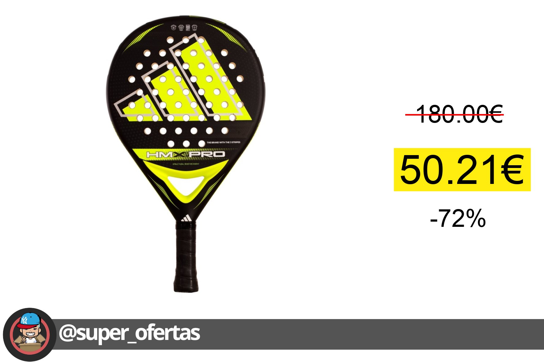 Pala Adidas HMX Pro Negro Verde, ¡oferta inigualable!