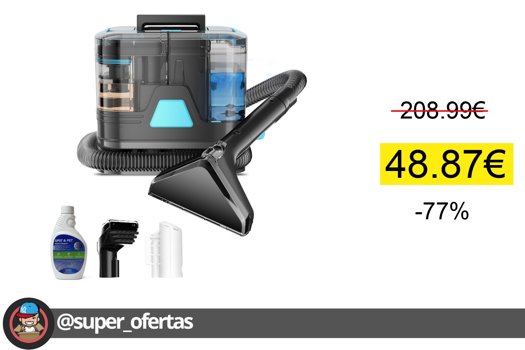 Cuponazo: Limpiador de Alfombras Portátil C8 de 400W