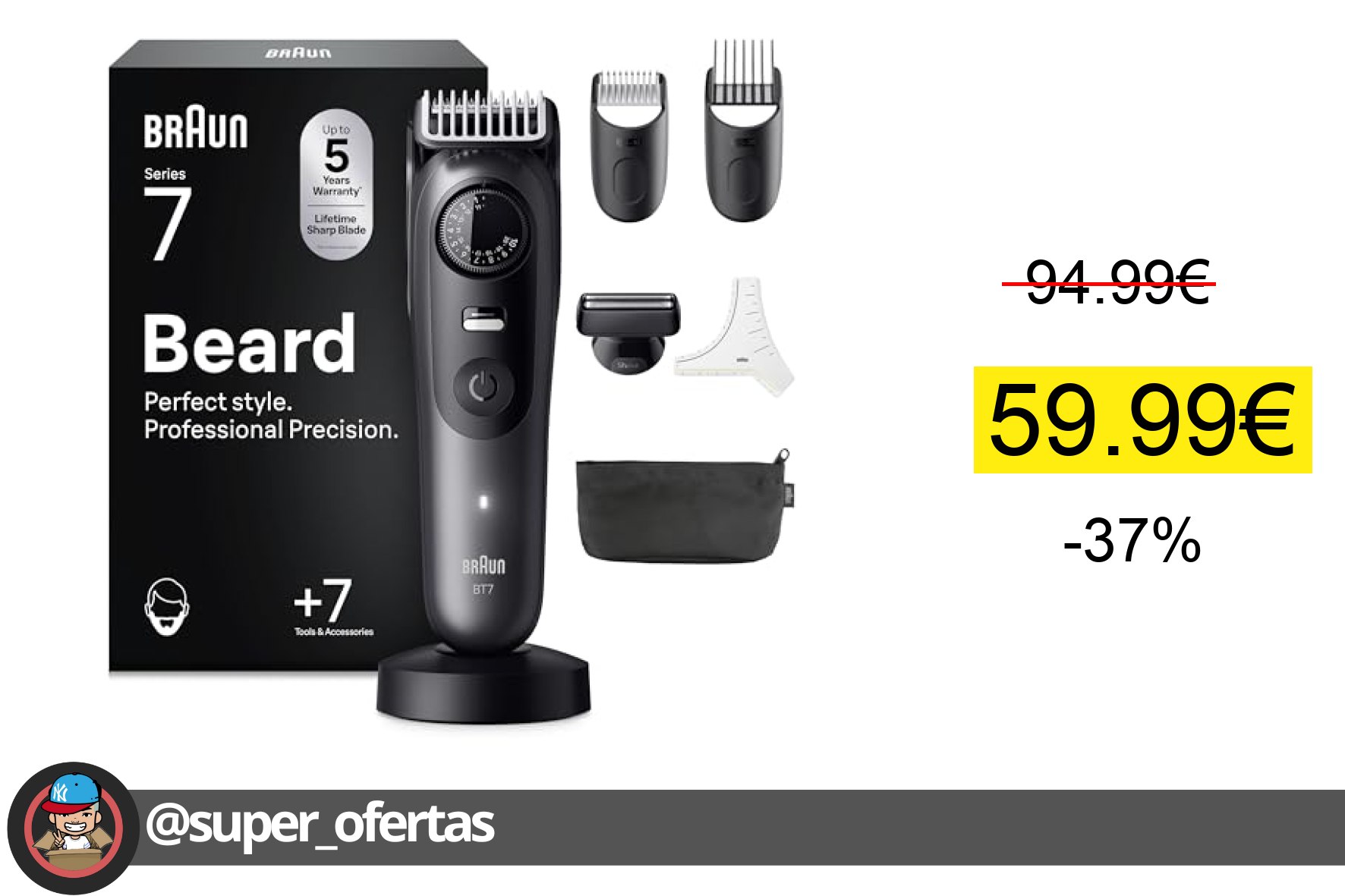 Recortadora de Barba Braun Series 7 BT7525