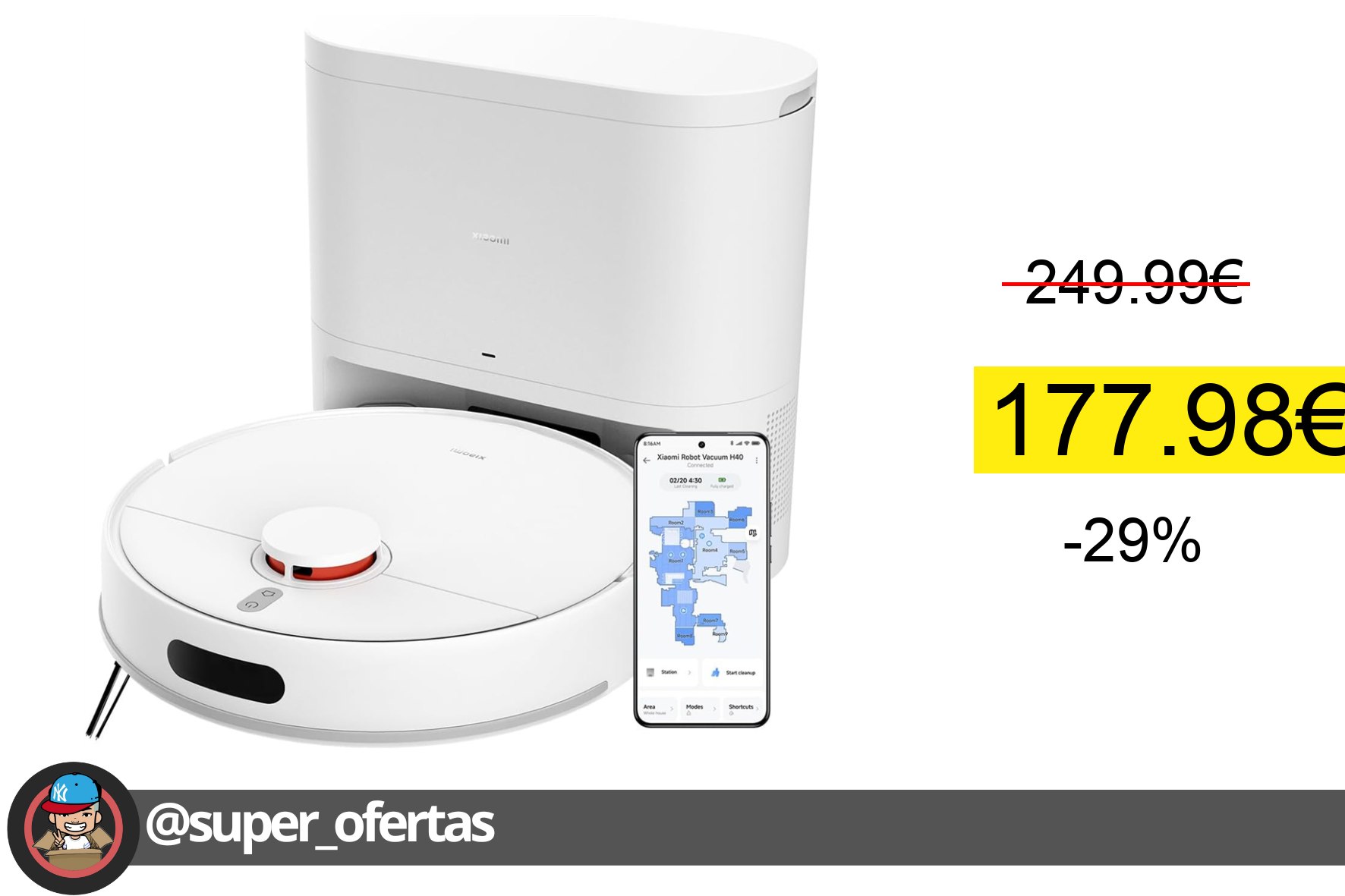 Cuponazo 🔸 #Miravia XIAOMI H40 Robot Vacuum Cleaner