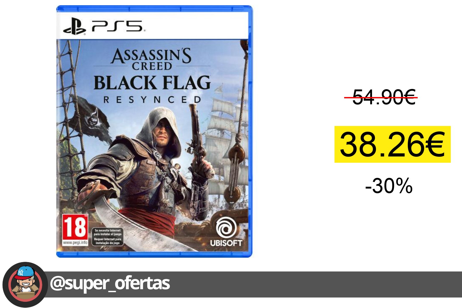 Cuponazo: Assassins Creed Black Flag Resynced PS5 Importado