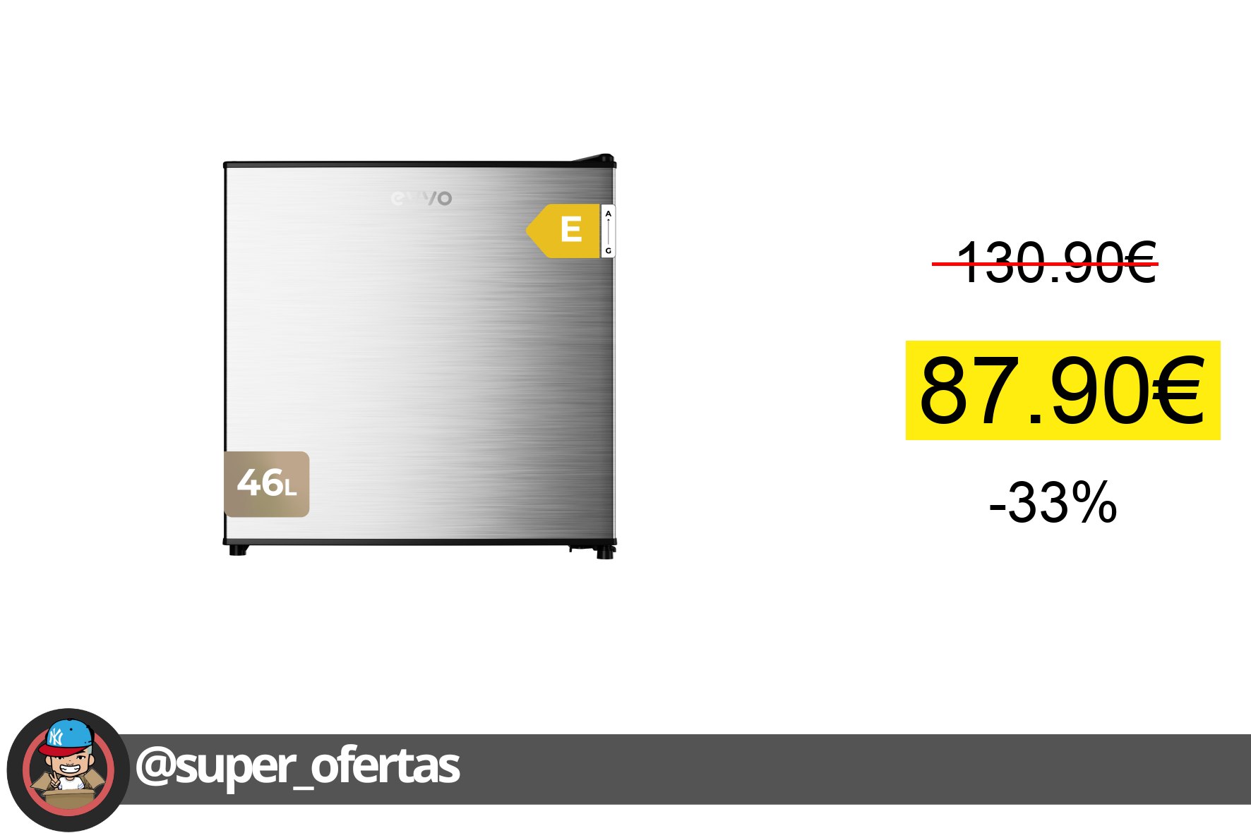 Cuponazo Frigorífico Mini EVVO F22, Blanco