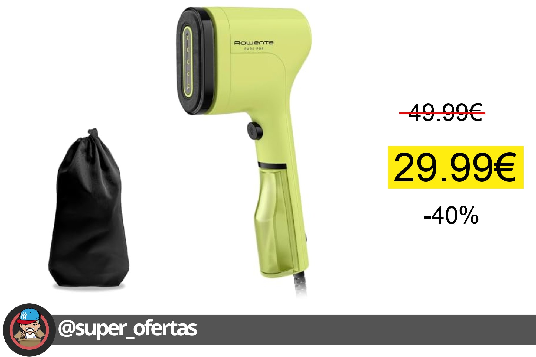 Cepillo de Vapor Rowenta Pure Pop 1300W
