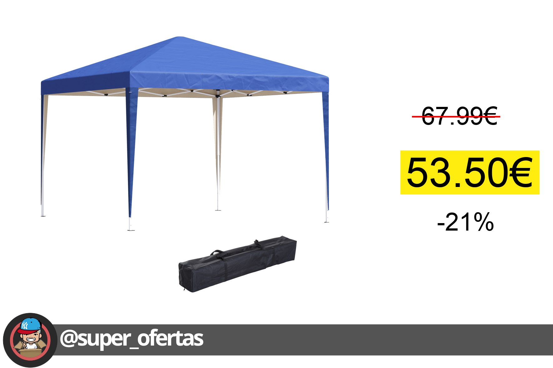 Cuponazo: Outsunny Carpa Plegable 3x3 m Cenador Jardín Gazebo