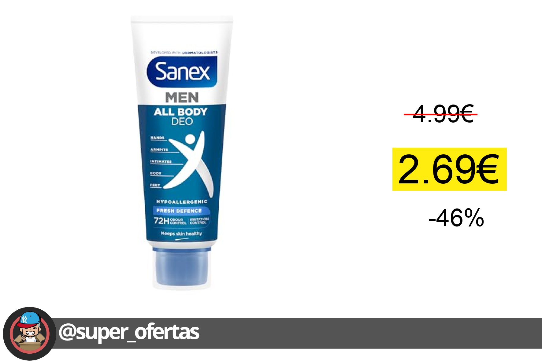 Sanex Men Crema Todo el Cuerpo: Frescor Total para Cuerpo y Accesorios
