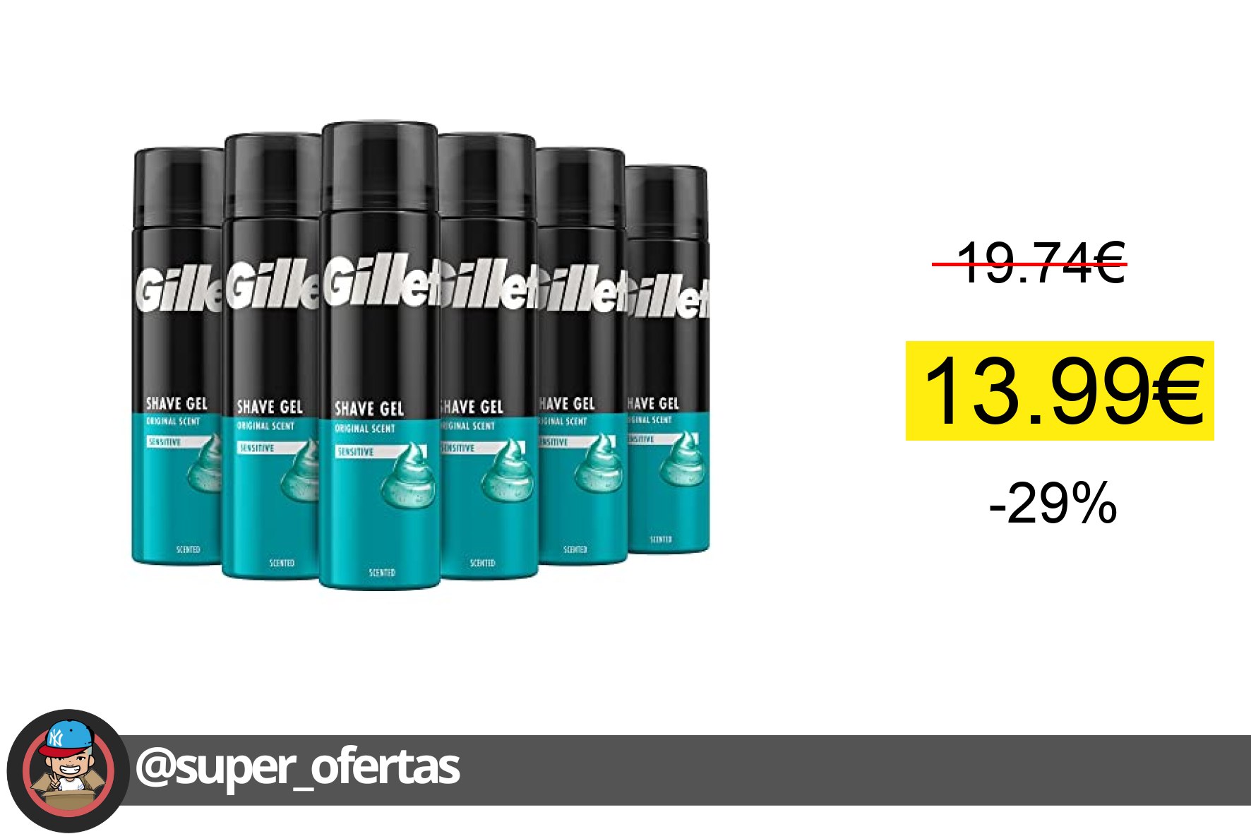 〽 Gillette Classic Gel De Afeitar Para Piel Sensible Para Hombre, Ayuda A Proteger Contra La Ir
