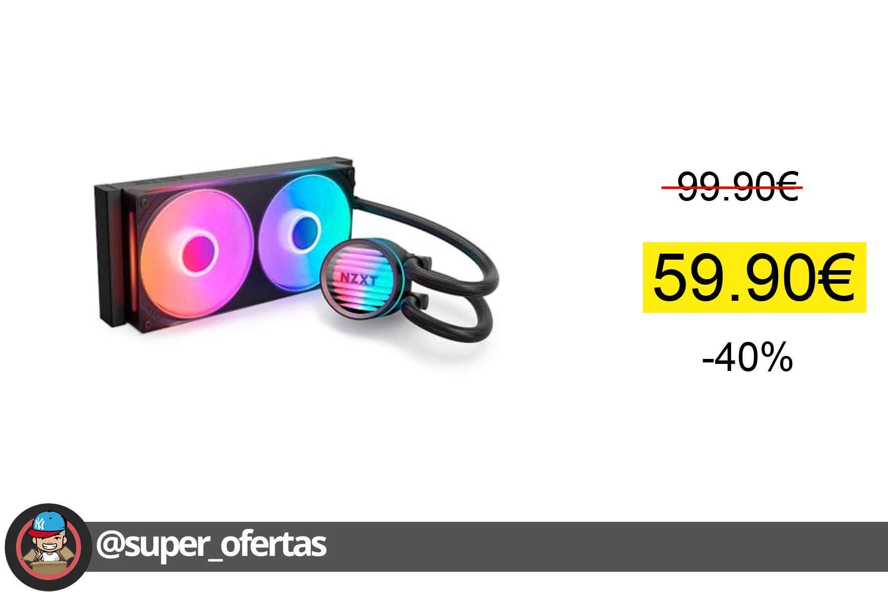〽 Nzxt Kraken Core 240 RGB - Refrigeración Líquida Aio CPU - Radiador De 240 Mm - Ventilador