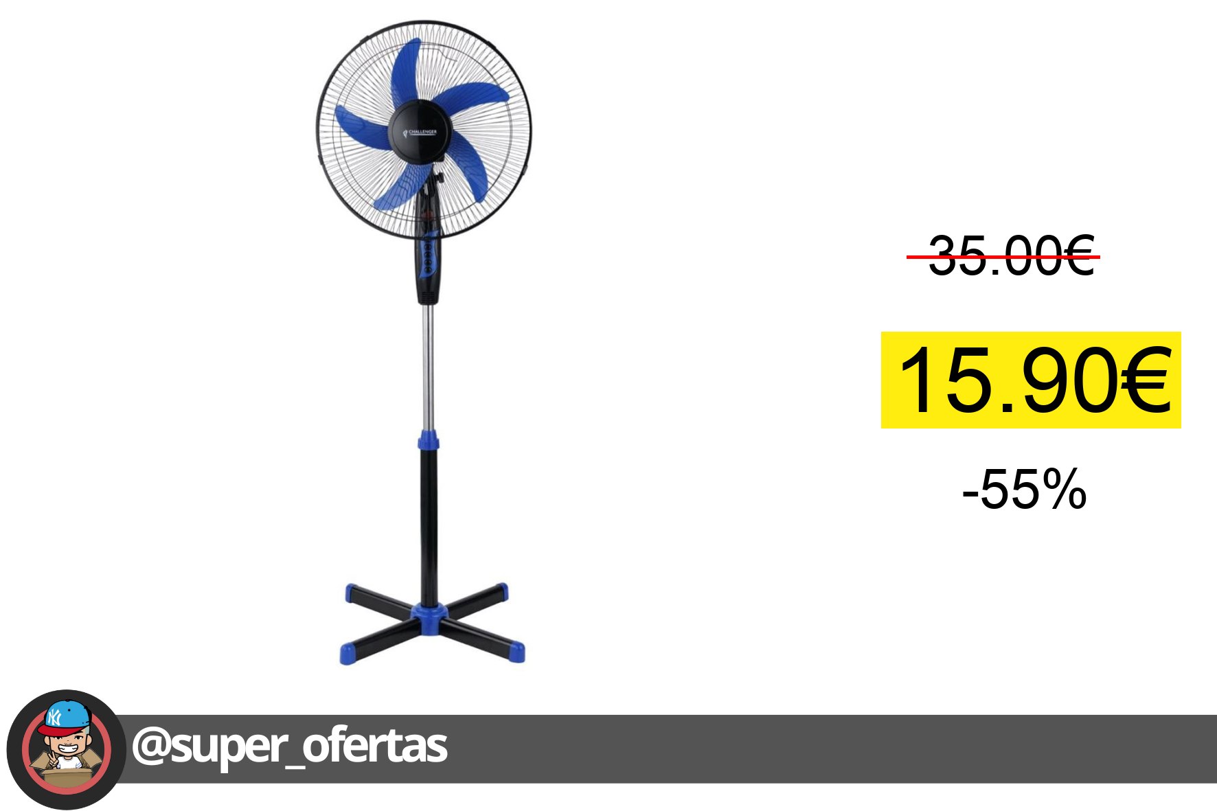 〽 Ventilador de pie de marca Vivamax de bajo consumo y 3 velocidades Ven