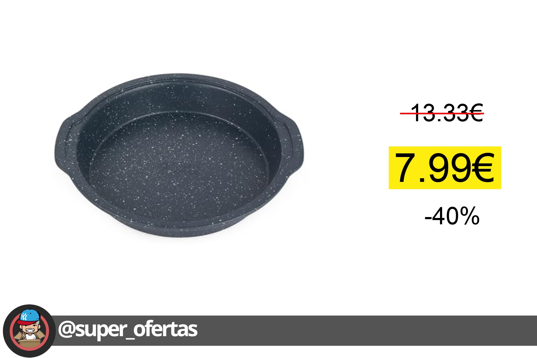 〽 Russell Hobbs RH00995EU Molde Redondo Para Horno De 26 cm, De La Colección Nightfall, Bandej