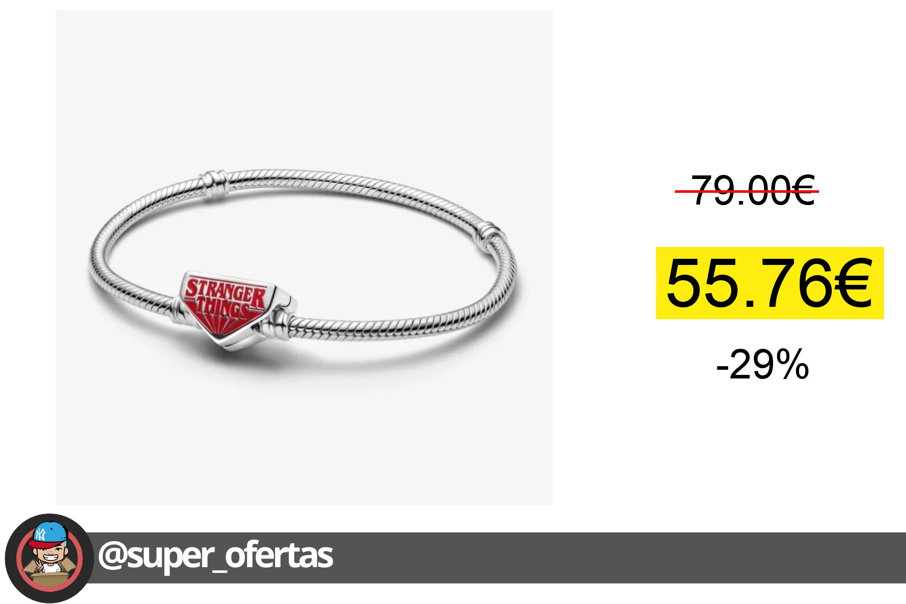 Cuponazo 〽 Pulsera PANDORA Stranger Things Netflix Pulsera PANDORA Stranger T