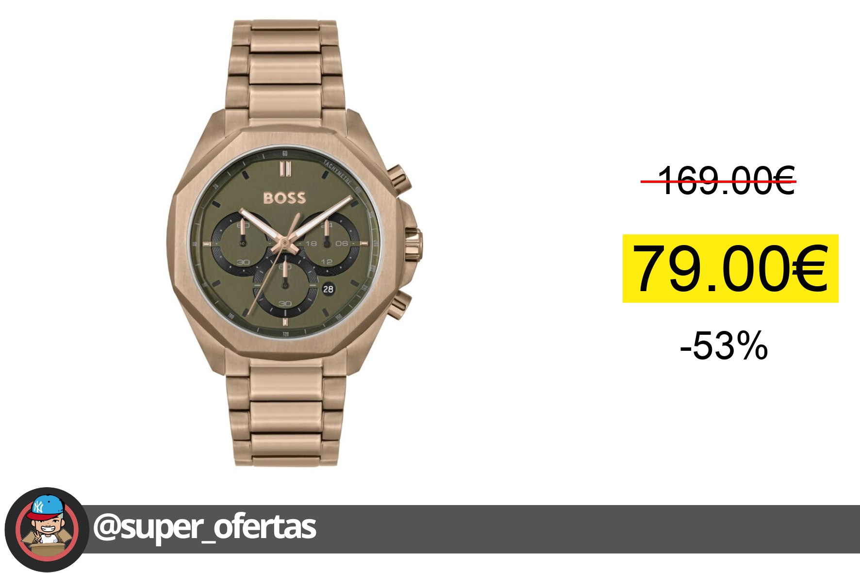 〽 Reloj De Hombre Hugo Boss 1514019, Esfera Marrón De 43 Mm + Caja De Regalo Elegante