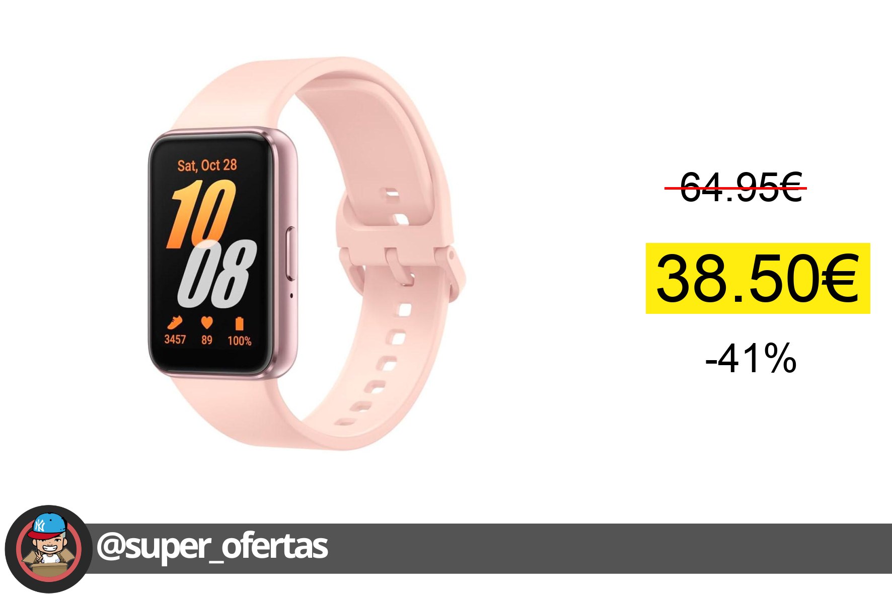 〽 Samsung Galaxy Fit3 Rosa / Pulsera De Actividad 1.62" Amoled Samsung G