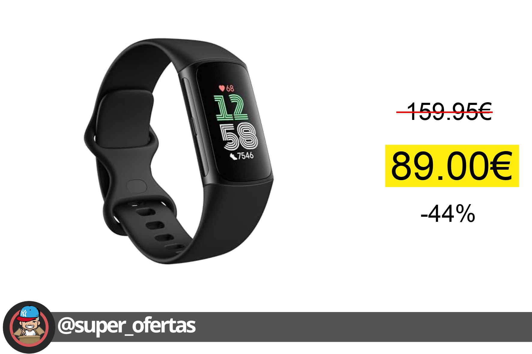 〽 Google Fitbit Charge 6 Pulsera de actividad con 3 meses de suscripción al servicio Google He