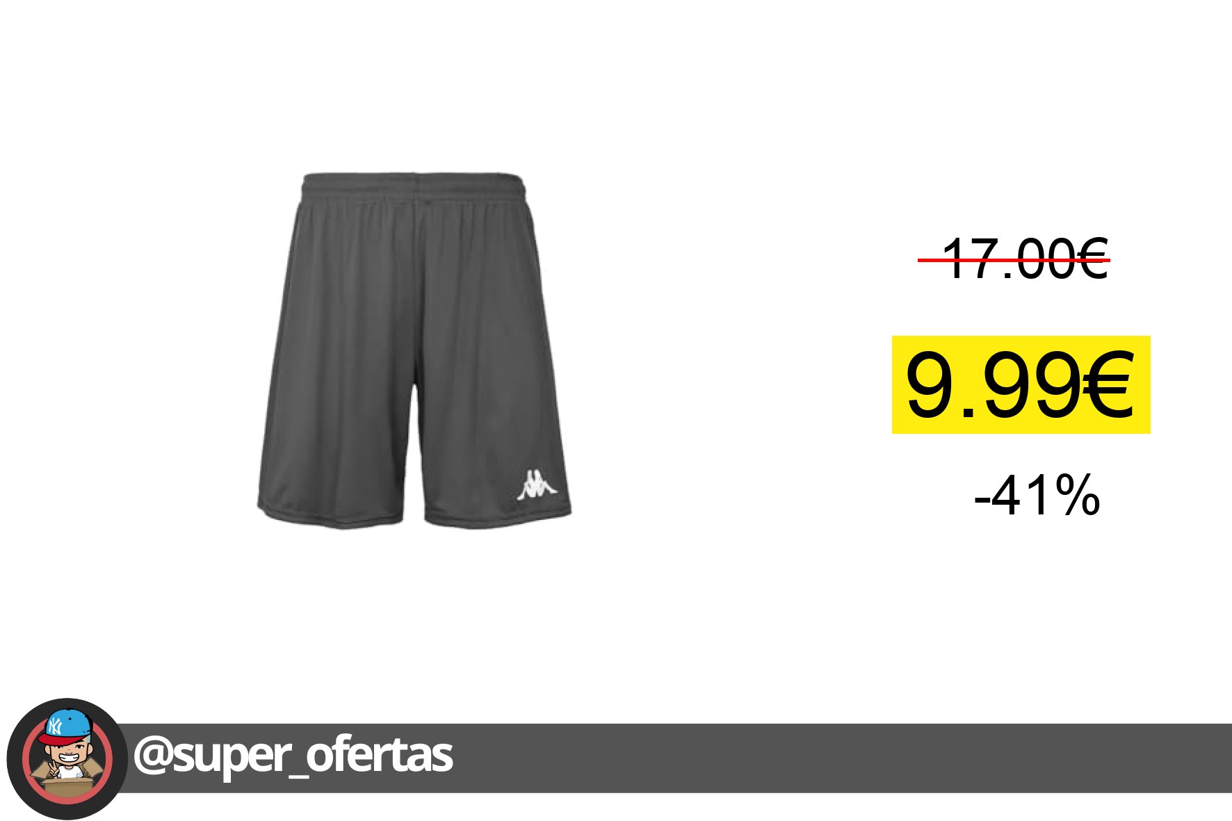 〽 Kappa Borgo Pantalón Corto Gris 3XL