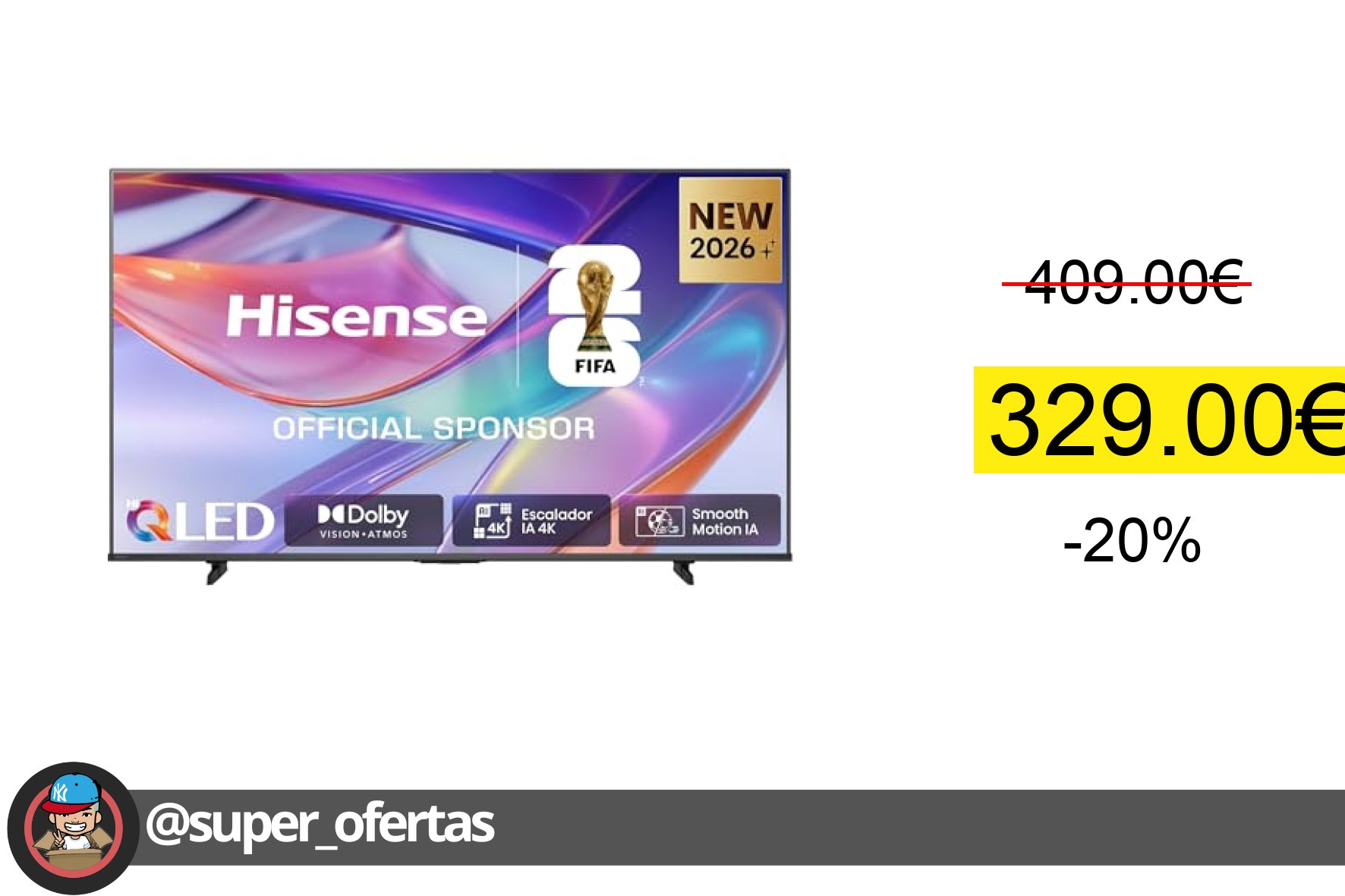 〽 Hisense 50E7S - Hi-QLED Smart TV 50 Pulgadas, Hi-QLED Color, Dolby Vision.Atmos, Escalador IA