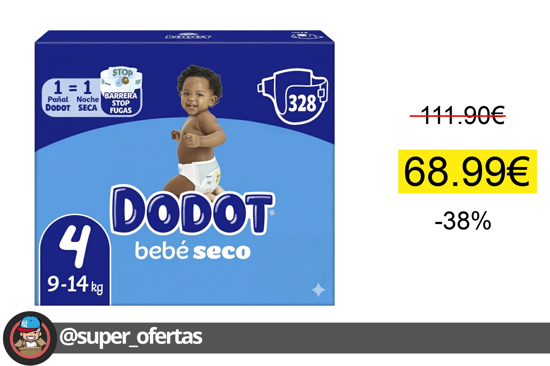 Cuponazo 〽 Dodot Bebé Seco - Pack Ahorro Pañales. Disponible en tallas 3, 4, 5